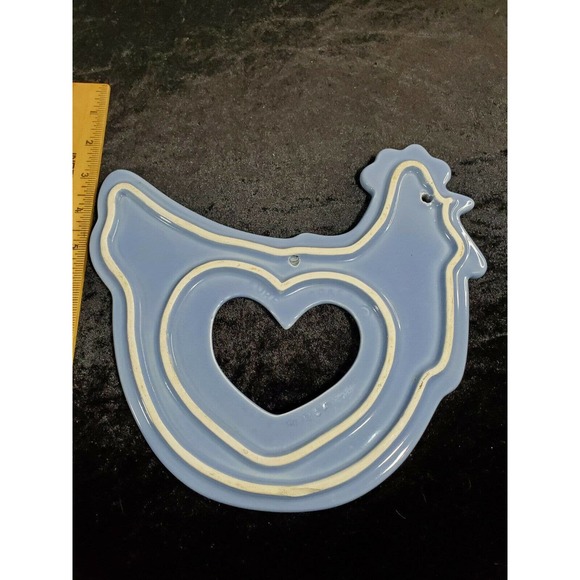 TREASURE CRAFT ROOSTER 🐓 TRIVET HOT PLATE COUNTRY FARMHOUSE RUSTIC CORNING BLUE - Picture 5 of 12